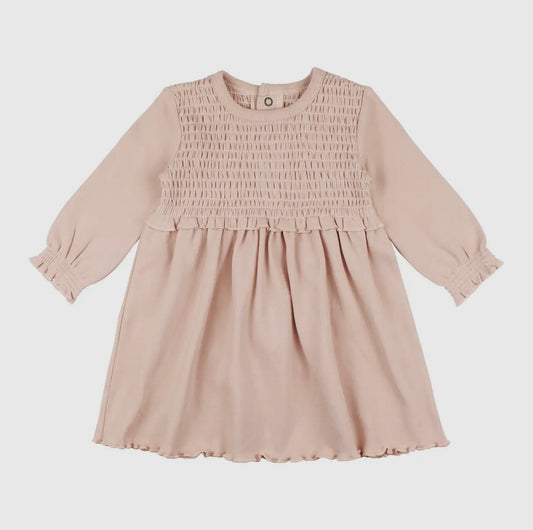 Organic Smocked Dress - Rosewater