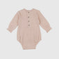 Organic Smocked Chest Bodysuit - Rosewater