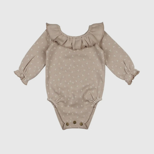 Organic Ruffle Neck Bodysuit