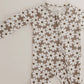 Bamboo Zip Pajamas - Mocha Daisy