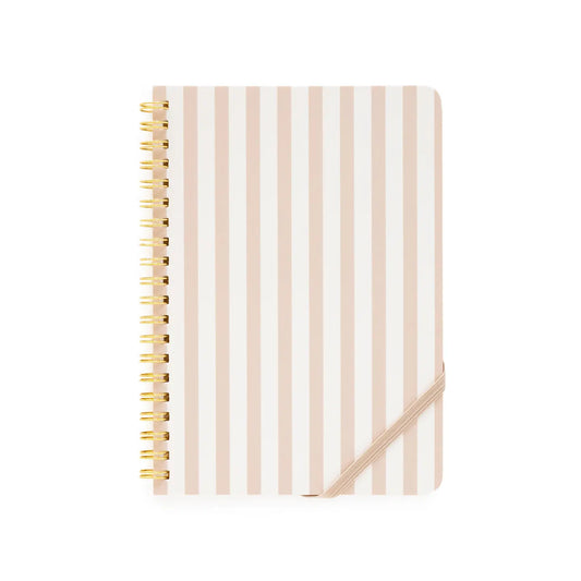 Mini Spiral Notebook, Dusty Rose Stripe