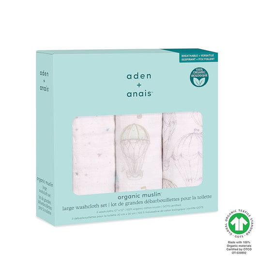 Above The Clouds 3-Pack organic washcloths