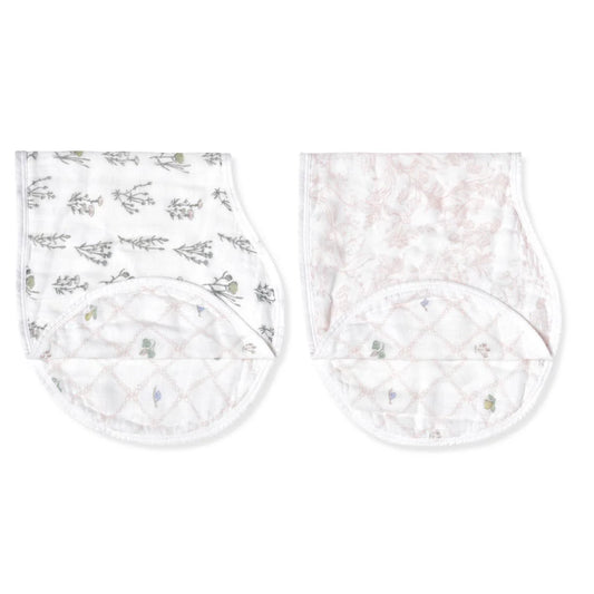 French Floral 2-Pack/Organic Silky Soft Burpy Bibs