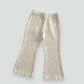 Cozy Waffle Lettuce-Edge Flare Pants- floral
