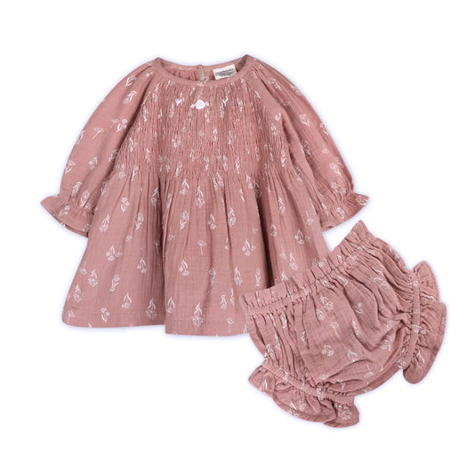 Evelina Floral Baby Dress & Bloomer Set