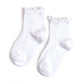 Ribbed Lettuce Trim Midi High Socks-White