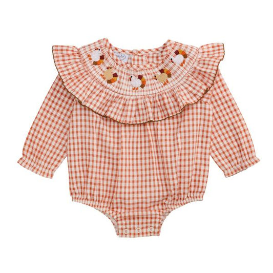 Smocked Turkey Baby Bubble