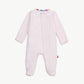 Love Lines Pink Organic Cotton Magnetic Pointelle Footie