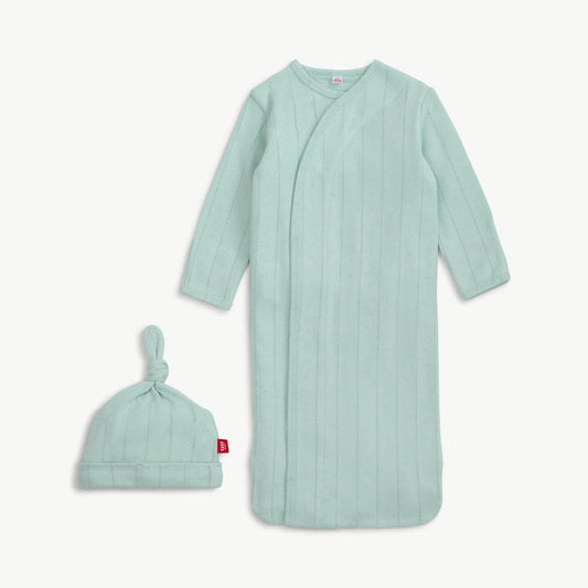 Love Lines Seagrass Magnetic Pointelle Gown With Hat