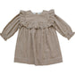 Gingham Ruffle Dress- Burnt Orange