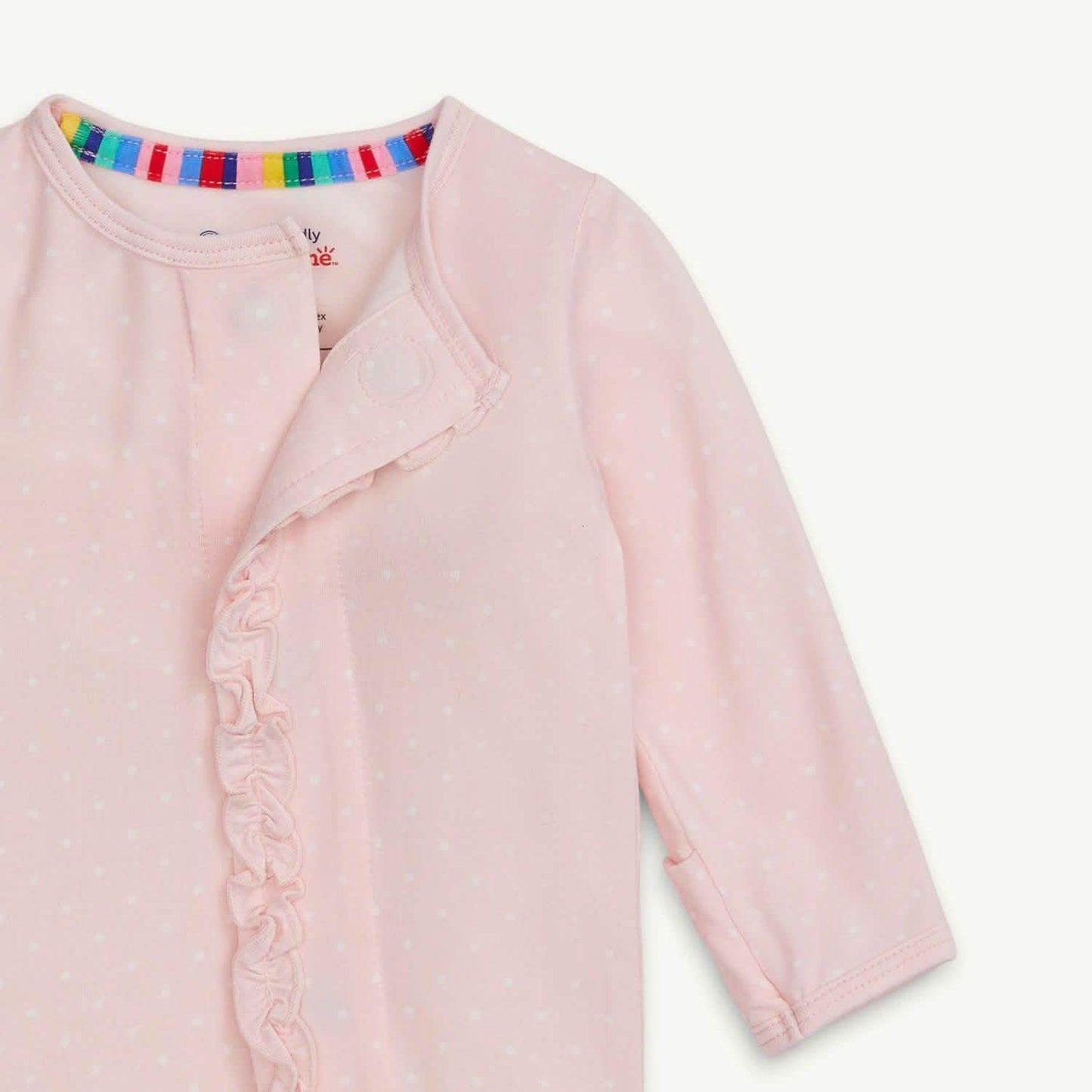 Magnetic Me - Pin Dot Pink Ruffle Footie