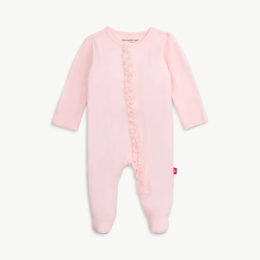 Magnetic Me - Pink Dogwood Ruffle Footie