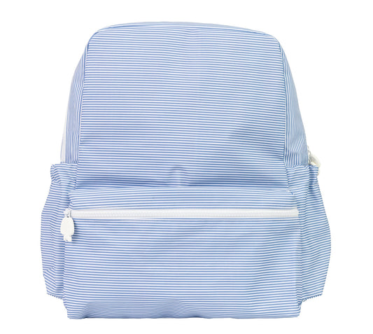 The Large Backpack- Navy Mini Stripe